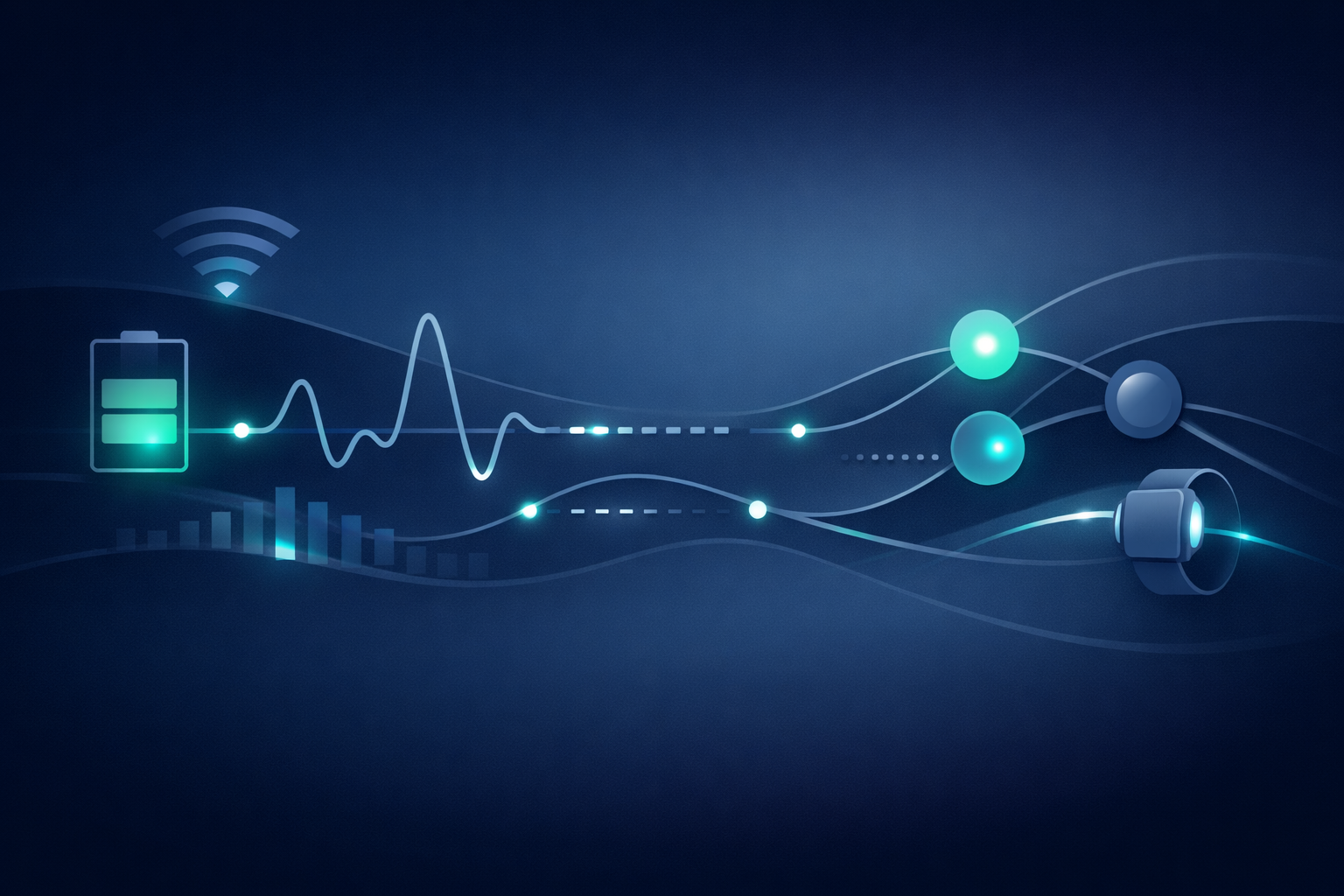 Abstract visualization representing wearable signal health monitoring
